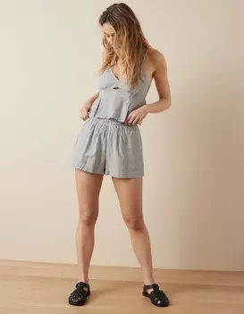 Короткие шорты AE Easy со сборками на талии American Eagle Outfitters, черный