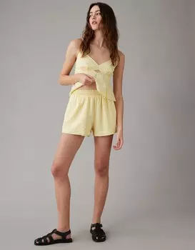 Короткие шорты AE Easy со сборками на талии American Eagle Outfitters, желтый