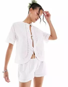 Короткие шорты-боксеры Daisy Street с низкой посадкой белого цвета