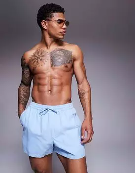 Короткие шорты для плавания ASOS DESIGN синего цвета