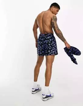 Короткие шорты для плавания ASOS с синим цветочным принтом