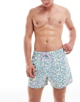 Короткие шорты для плавания с цветочным принтом ASOS DESIGN