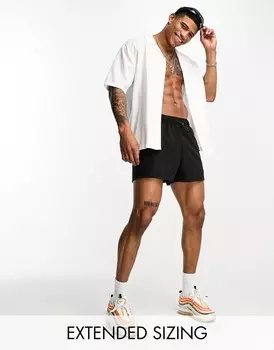 Короткие шорты для плавания с накладными карманами ASOS DESIGN черного цвета