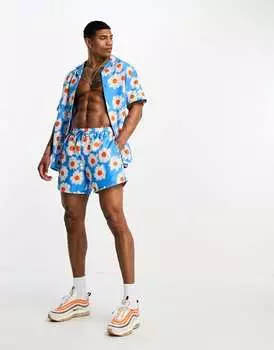 Короткие шорты для плавания с ромашковым принтом ASOS DESIGN