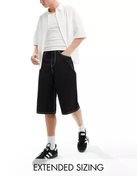 Короткие шорты из черного нейлона с контрастными деталями ASOS DESIGN
