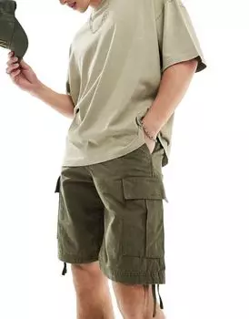 Короткие шорты карго цвета хаки Jack & Jones