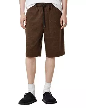 Короткие шорты Newell в клетку оверсайз ALLSAINTS, коричневый