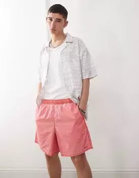 Короткие шорты Obey easy pigment из хлопка и нейлона в пигментной сальсе