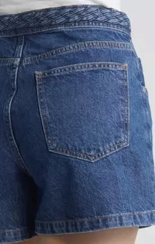 Короткие шорты Penelope с плетеным поясом FRAME