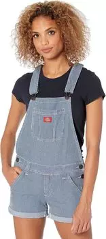 Короткие шорты прямого кроя с закругленным краем в полоску гикори Dickies, цвет Navy/White