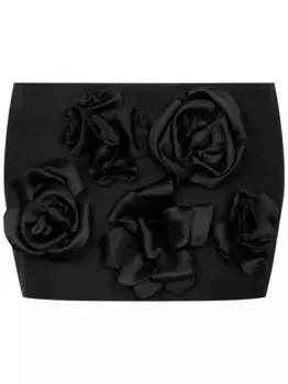 Короткие шорты с цветочной аппликацией DOLCE & GABBANA, черный