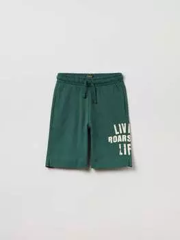 Короткие шорты с кулиской и буквенным принтом Ovs, цвет teal green