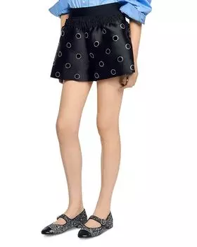 Короткие шорты с пайетками Sandro, черный