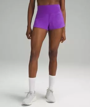 Короткие шорты Speed Up с высокой посадкой и подкладкой размером Lululemon, фиолетовый