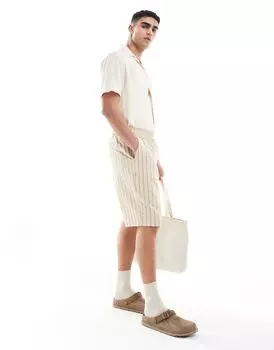 Короткие шорты в полоску из жатого хлопка ASOS DESIGN