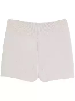 Короткие шорты в рубчик с монограммой Ami de Coeur AMI Paris, белый