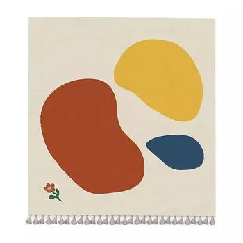 Короткие шторы с декоративными красивыми эффектными кистями и принтом, чехол для гардероба, полууловитель для дома-E, размеры: 70 x 80 см Stuttg, мультиколор