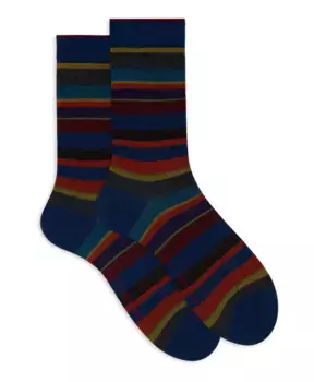 Короткие синие мужские носки в полоску Gallo, мультиколор