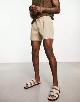 Короткие светло-коричневые узкие шорты ASOS DESIGN