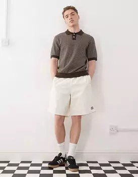 Короткие свободные шорты из твила Obey easy в кремово-белом цвете