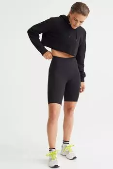Короткие тренировочные тайтсы H&amp;M, черный
