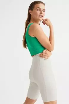 Короткие тренировочные тайтсы H&amp;M, сливочный