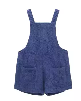 Короткие трикотажные комбинезоны для девочки синего цвета Dadati