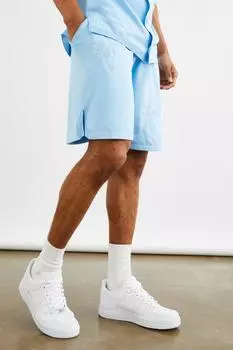 Короткие трикотажные шорты Boohoo, синий