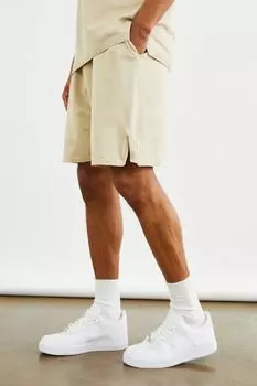 Короткие трикотажные шорты открытого плетения Boohoo, серый