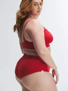 Короткие трусики Savage X Fenty Cotton Essentials Lace-Trim, цвет Timeless Red