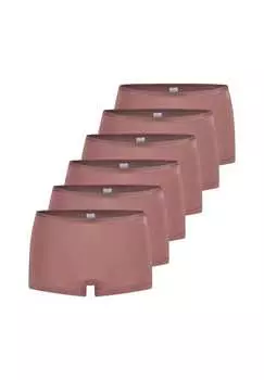 Короткие трусы 6 пар в упаковке на каждый день хлопок Sloggi, цвет cacao