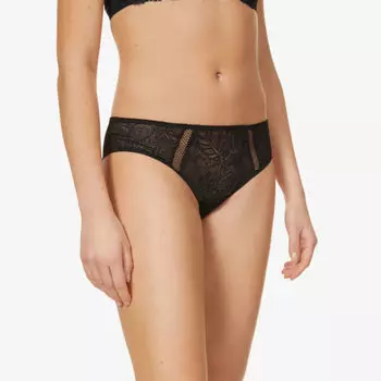 Короткие трусы Comete из эластичного кружева Simone Perele, черный