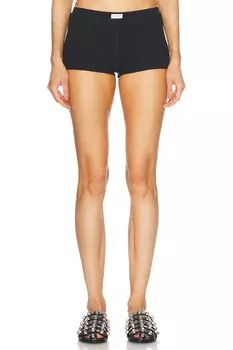 Короткие вафельные шорты Crystal Hotfix Alexander Wang, черный
