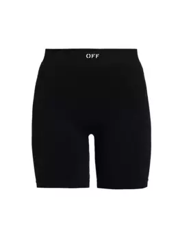 Короткие велосипедки из джерси с логотипом Off-White, белый