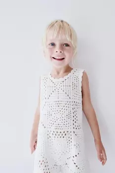 Короткие вязаные комбинезоны крючком ZARA, белый