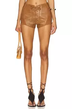 Короткие замшевые шорты Retrofete, cognac