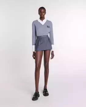 Короткие женские брюки Trompe l'oeil Maje, серый