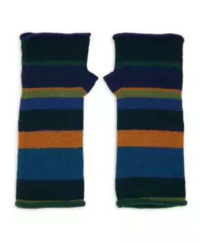 Короткие женские перчатки без пальцев с разноцветными полосками. Gallo, мультиколор