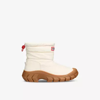 Короткие зимние ботинки Interpid из переработанного нейлона с фирменной нашивкой Hunter, белый