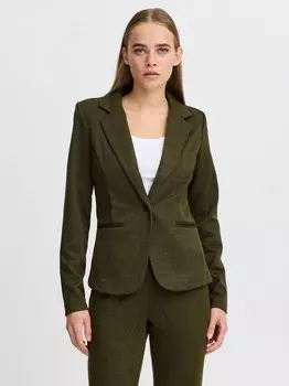 Короткий блейзер ihkate жаккардовый Ichi, хаки