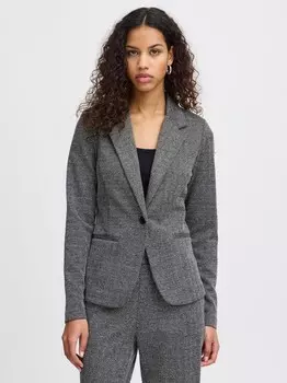 Короткий блейзер ihkate жаккардовый Ichi, серый