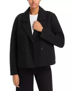 Короткий блейзер Petites Notch с воротником Eileen Fisher, черный