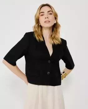 Короткий блейзер с коротким рукавом Vila, черный