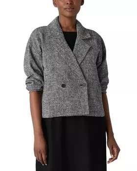 Короткий блейзер с заостренным воротником Eileen Fisher, черный