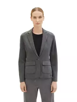 Короткий блейзер TOM TAILOR в крапинку, серый