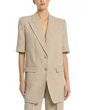 Короткий блейзер в стиле бойфренд Michael Kors Collection, коричневый/бежевый