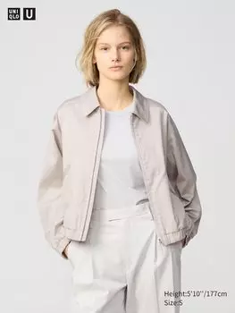 Короткая куртка на молнии Uniqlo, бежевый
