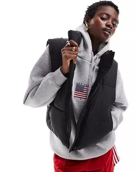 Короткий дутый жилет черного цвета Monki