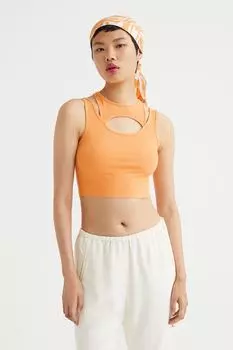 Короткий двухслойный топ H&M, апельсин