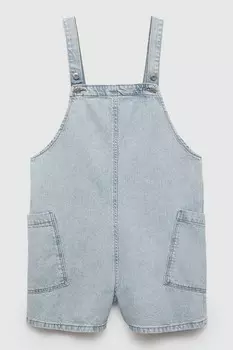 Короткий джинсовый комбинезон Mango, пыльно-синий